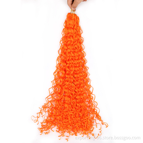 Colorful Braiding Hair Extension Zizi Braids Synthetic Hair 22 inch Curly Straight Micro Braids